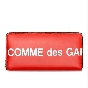 COMME DES GARCONS SA0110 HUGE LOGO LEATHER WALLET - RED